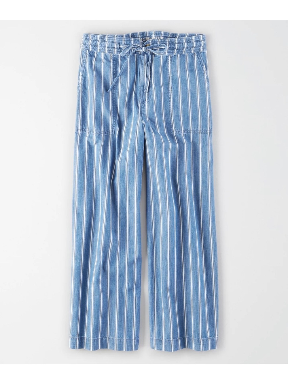 American Eagle Outfitters High-Waisted Striped Wide-Leg Crop Pants - Size 6